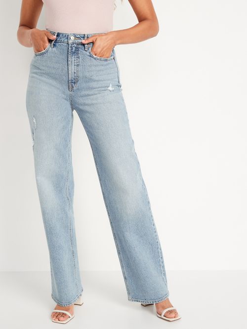 Jeans Old Navy Extra High-Waisted Ripped Wide-Leg para Mujer