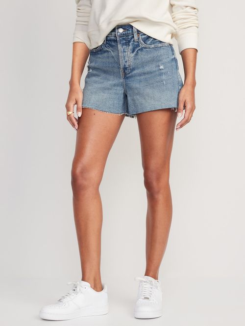 Shorts Old Navy Higher High-Waisted Button-Fly Sky-Hi A-Line Cut-Off para Mujer