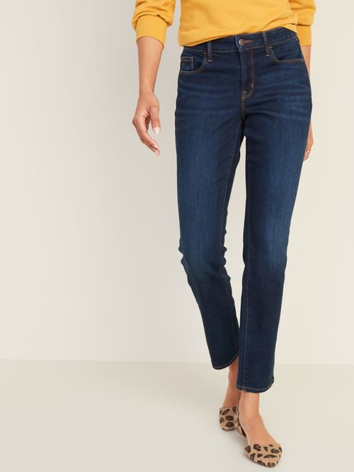 Jeans Old Navy Mid-Rise Power Slim Straight para Mujer