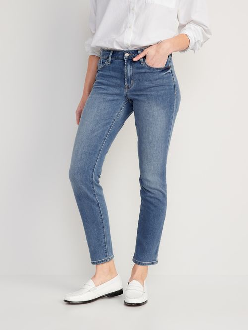 Jeans Old Navy Mid-Rise Power Slim Straight para Mujer