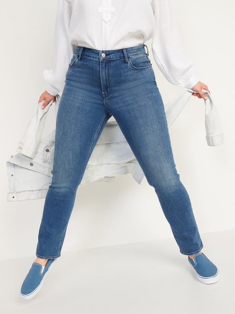 Mujer Denim Jeans recto vintage 90's lavado medio azul jeans rectos jeans  pantalones de mezclilla pantalones rectos vintage ropa tamaño mediano -   España