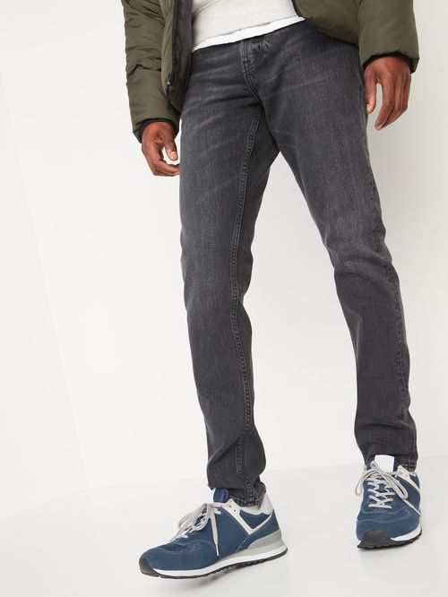 Jeans Old Navy Relaxed Slim Taper Built-In Flex Gris Oscuro para Hombre