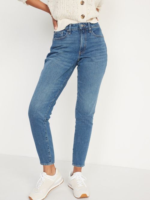 Jeans Old Navy Curvy High-Waisted O.G. Straight Ankle para Mujer