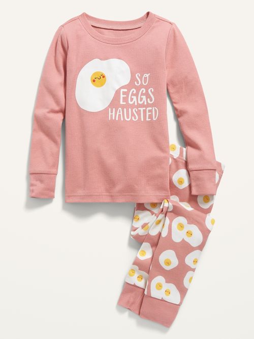 Conjunto de Pijama Old Navy unisex So Eggs Hausted para niños