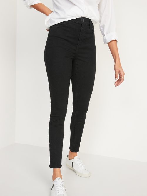 Jeans Old Navy FitsYou 3-Sizes-in-1 Extra High-Waisted Rockstar Super Skinny Black para Mujer