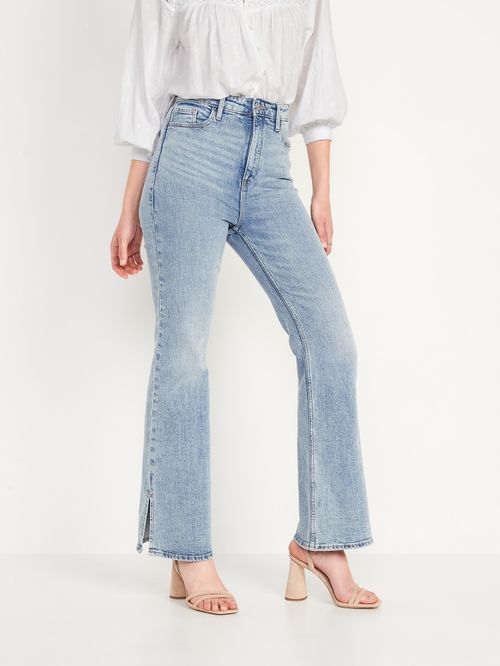 Jeans Old Navy Higher High-Waisted Side-Slit Flare para Mujer