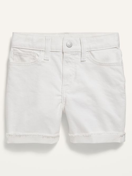 Jeans Old Navy High-Waisted Roll-Cuffed White Cut-Off para Niña