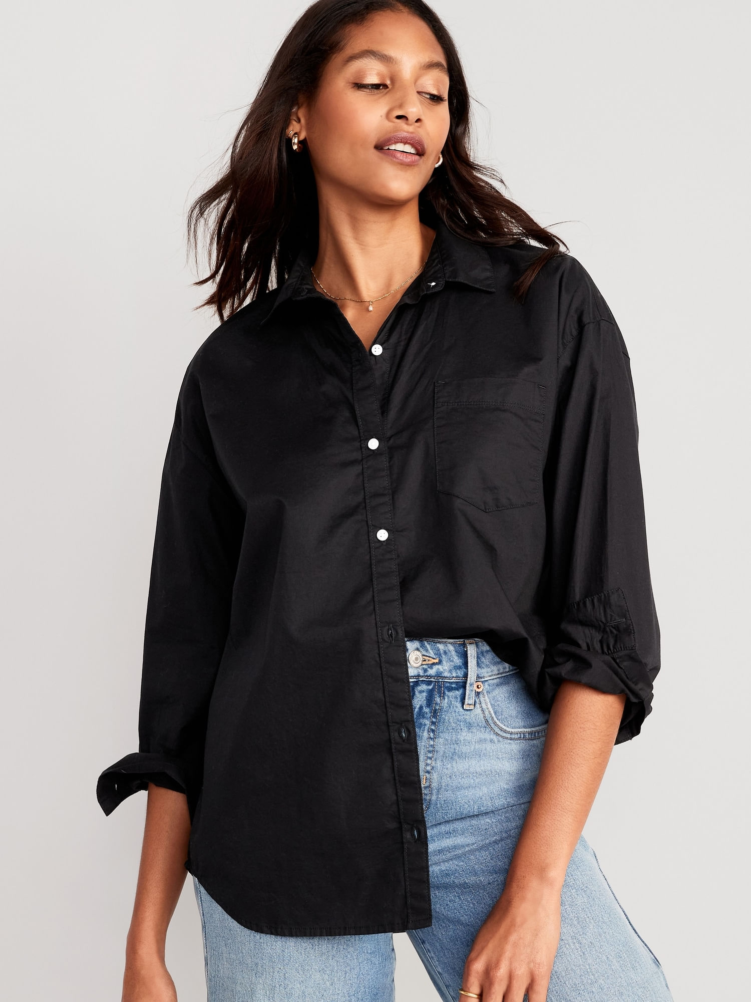 Camisa de manga larga Oversized Old Navy para Mujer