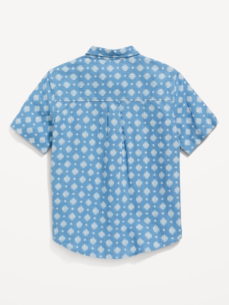 Camisa-de-manga-corta-de-mezcla-de-lino-Old-Navy-para-Nino-537708-003