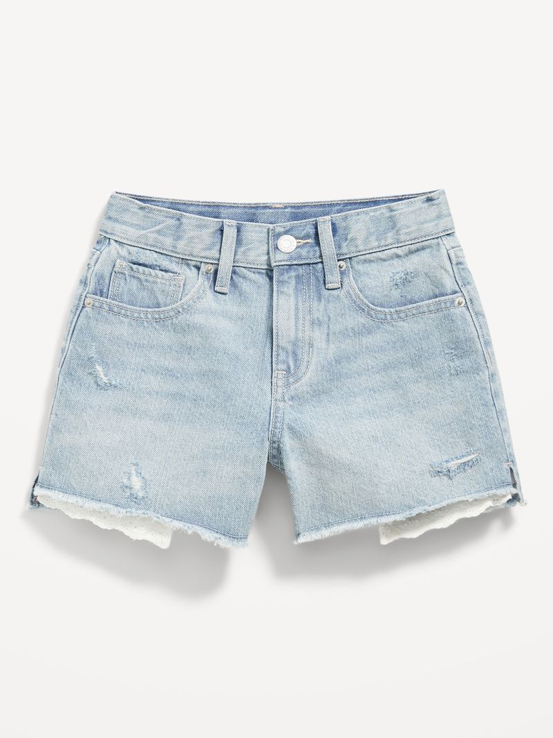 Short de discount jean con encaje