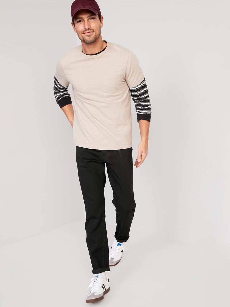 Jeans Old Navy negros Athletic Taper Built-In Flex para hombre