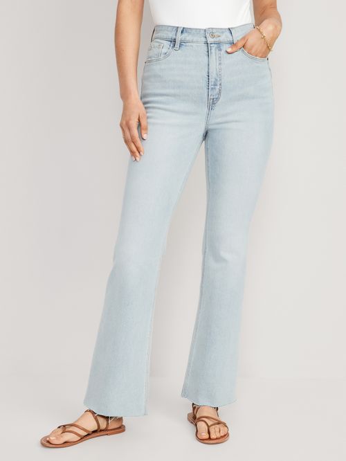 Jeans Higher High-Waisted Flare Light Clean Cutoff Old Navy para Mujer