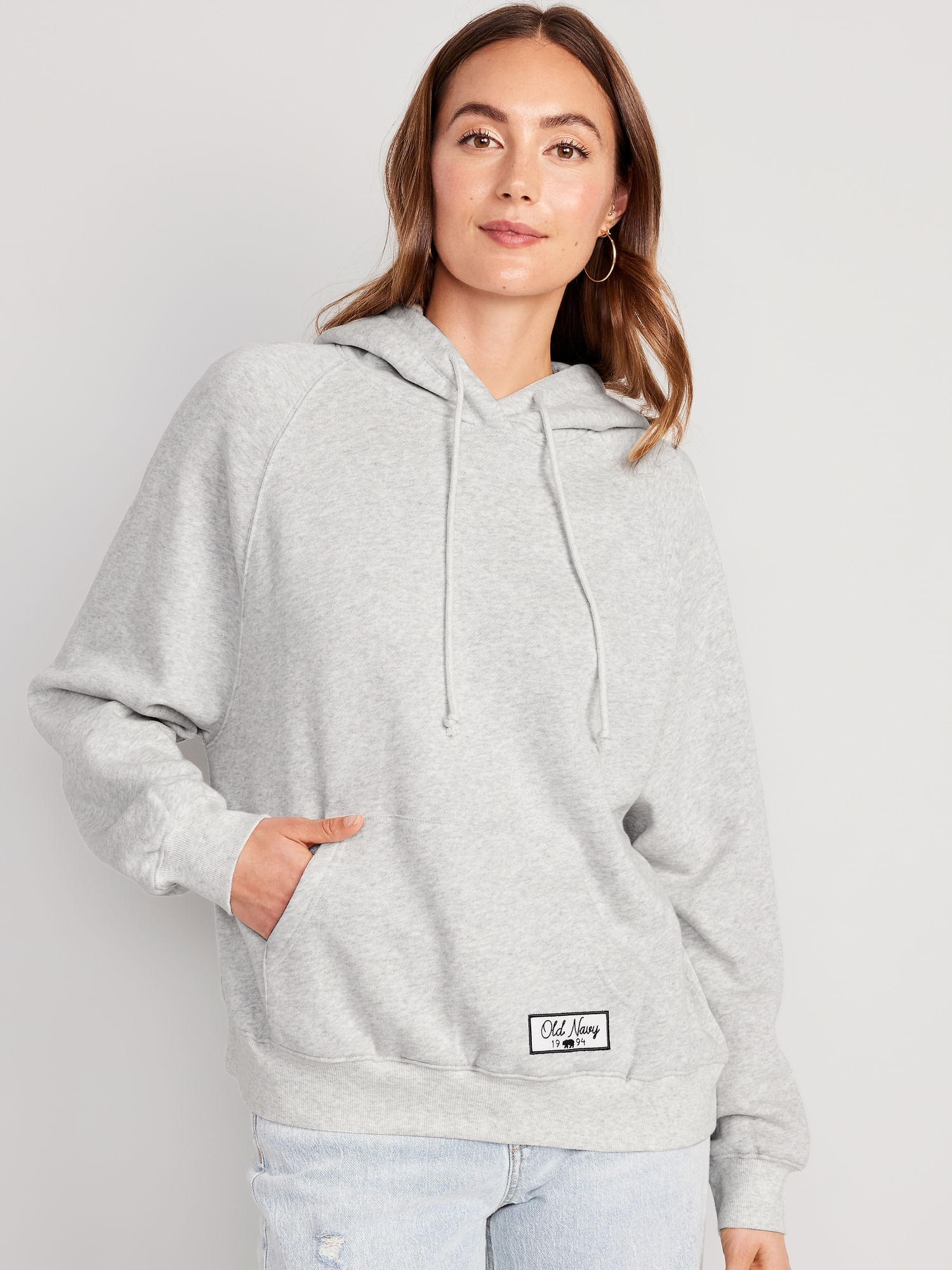 Sudadera Oversized de fleece con Logo Old Navy para Mujer