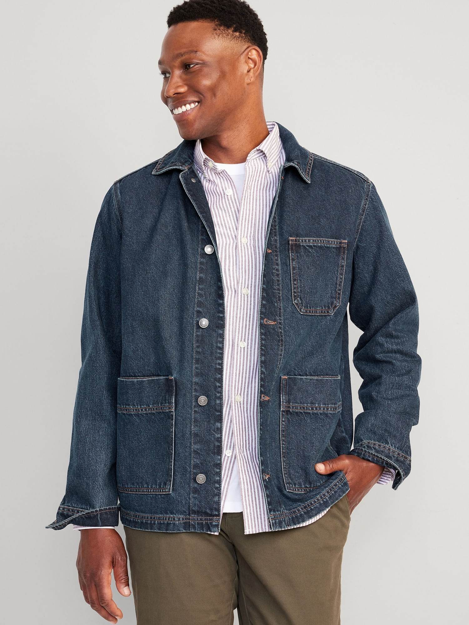 Chamarra Relaxed Jean Chore Old Navy para Hombre