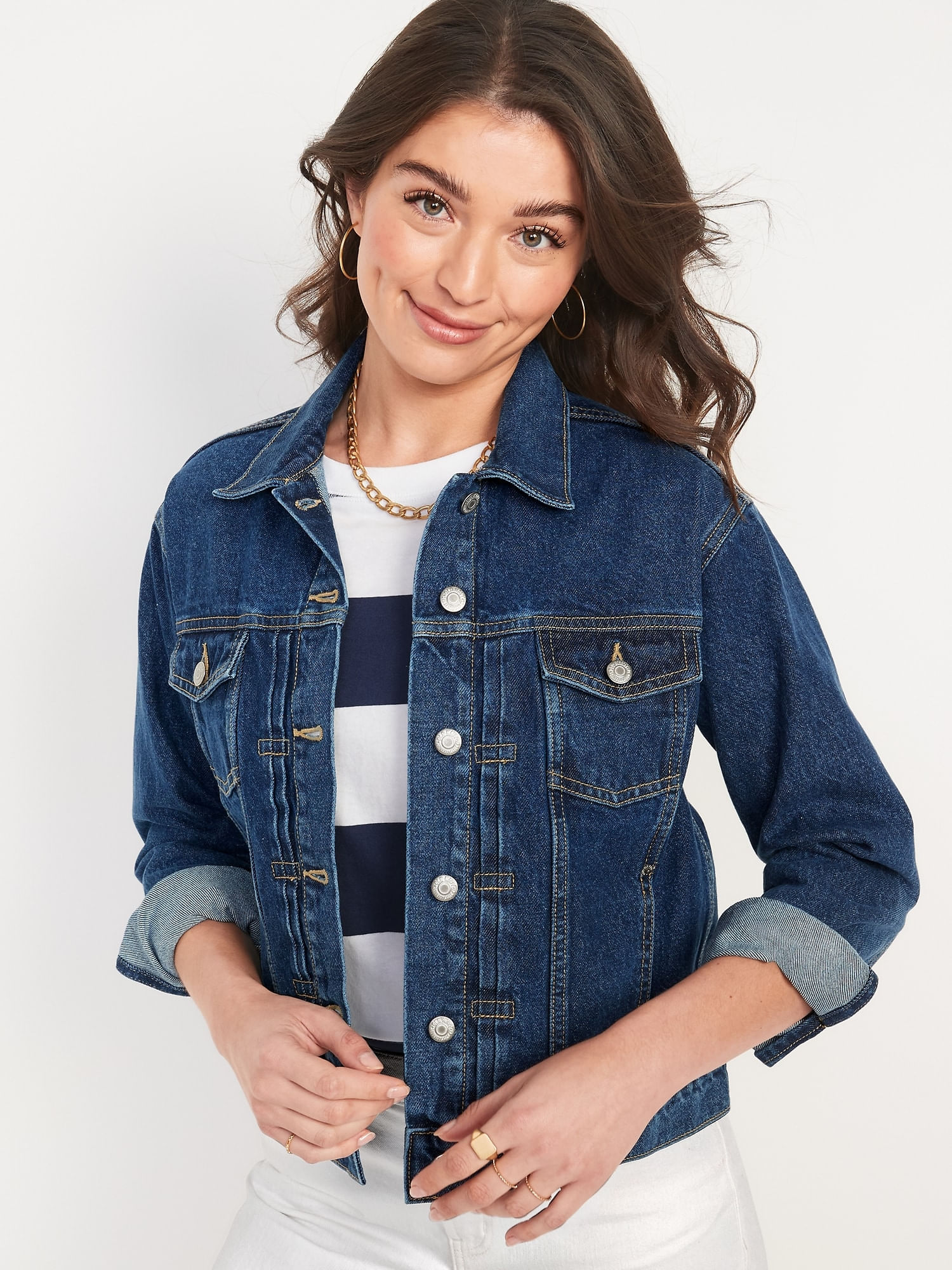 Chamarra de mezclilla cl sica Old Navy para mujer