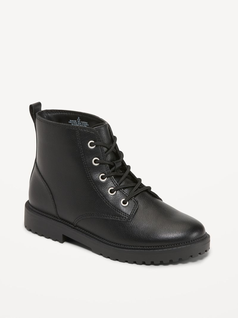 Botas militares de piel sintetica Old Navy para Ni a