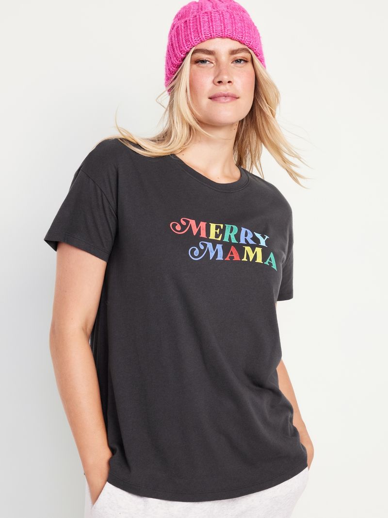Playera de manga corta con estampado grafico Maternity Old Navy