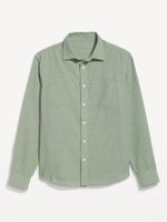 Camisa-de-manga-larga-Regular-Fit-Everyday-de-mezcla-de-lino-Old-Navy-para-Hombre-843823-008