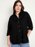 Camisa-de-manga-larga-de-mezcla-de-lino-Old-Navy-para-Mujer-856134-000