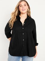 Camisa-de-manga-larga-de-mezcla-de-lino-Old-Navy-para-Mujer-856134-000