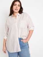 Camisa-de-manga-larga-de-mezcla-de-lino-Old-Navy-para-Mujer-856131-000