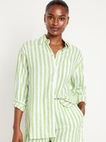 Camisa-de-manga-larga-de-mezcla-de-lino-Old-Navy-para-Mujer-856131-003