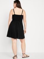 Vestido-Mini-Fit---Flare-de-mezcla-de-lino-Old-Navy-para-Mujer-863521-006