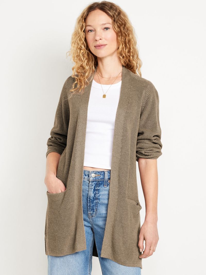 Sueter largo con frente abierto Old Navy para mujer