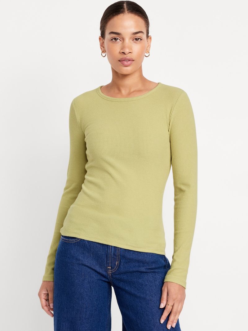 Playera de punto afelpada manga larga Old Navy para mujer Old Navy Old Navy MX