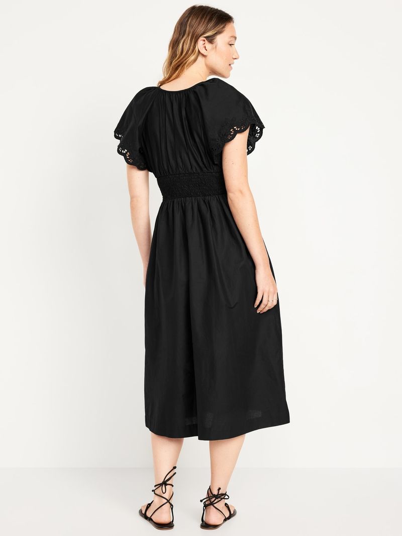 Vestido midi definido a la cintura Old Navy para mujer