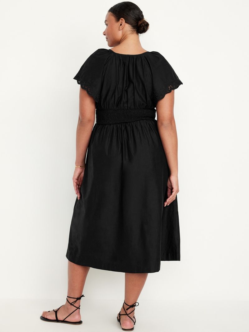 Vestido midi definido a la cintura Old Navy para mujer