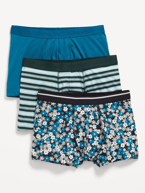 Paquete de 3 boxer en diferentes colores y estampados. Cintura elastica comoda Old Navy para hombre