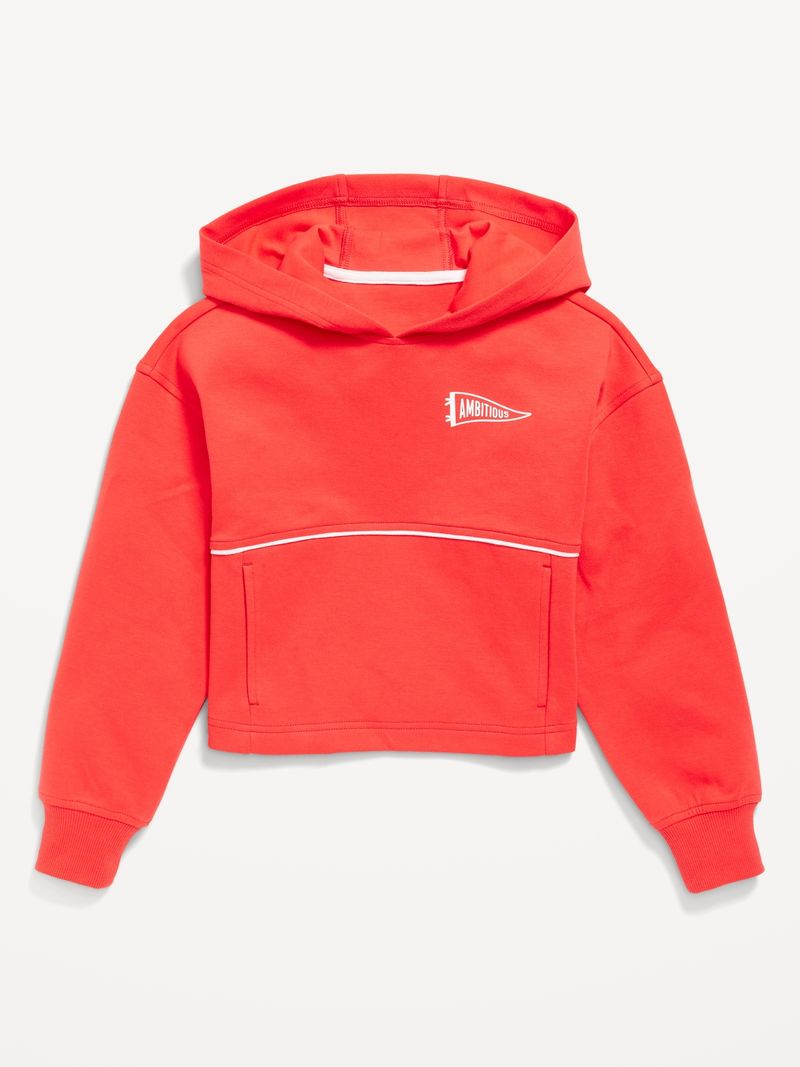 Fleece cropped pullover deals
