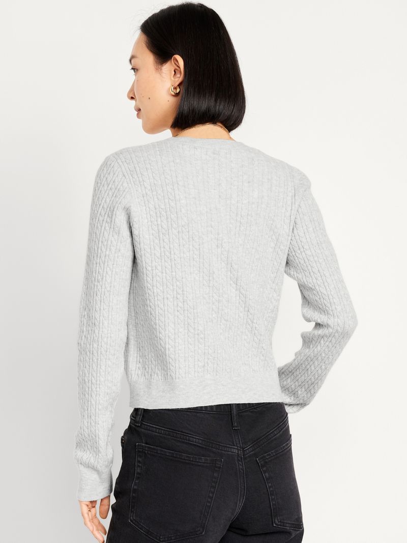 Sueter SoSoft Lite Cable Crop Cardigan Old Navy para mujer