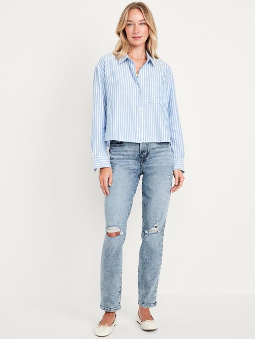 Jeans High-Waisted OG Straight Ankle Old Navy para mujer