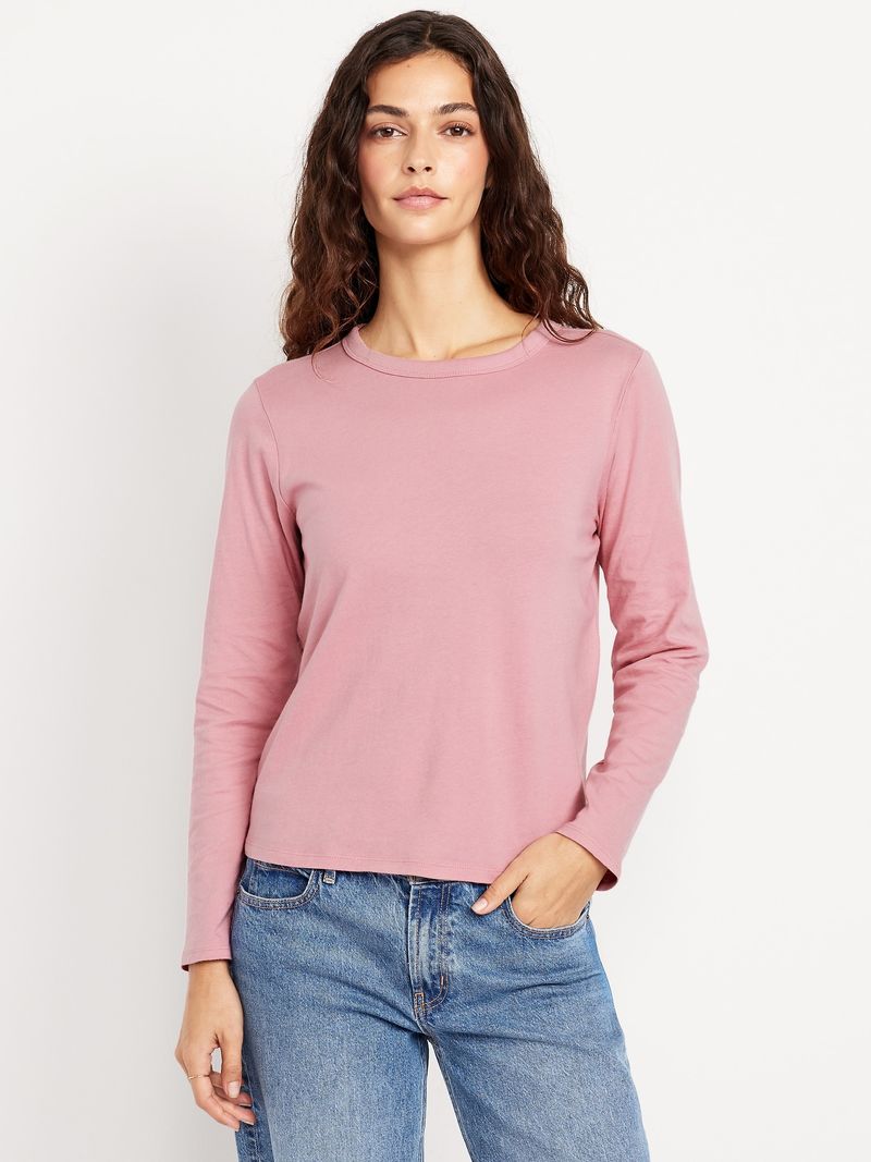 Playera manga larga cuello redondo Old Navy para mujer Old Navy